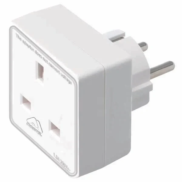 European Travel Adaptor Plug with UK Safety Standards | Double UK to EU Plug Adapter